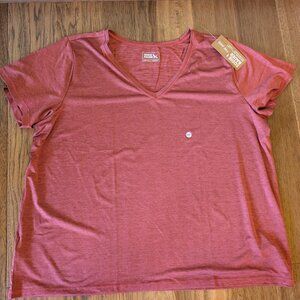 NEW Eddie Bauer Women's Resolution Stretch V-neck Short Sleeve Shirt 2XL Tall